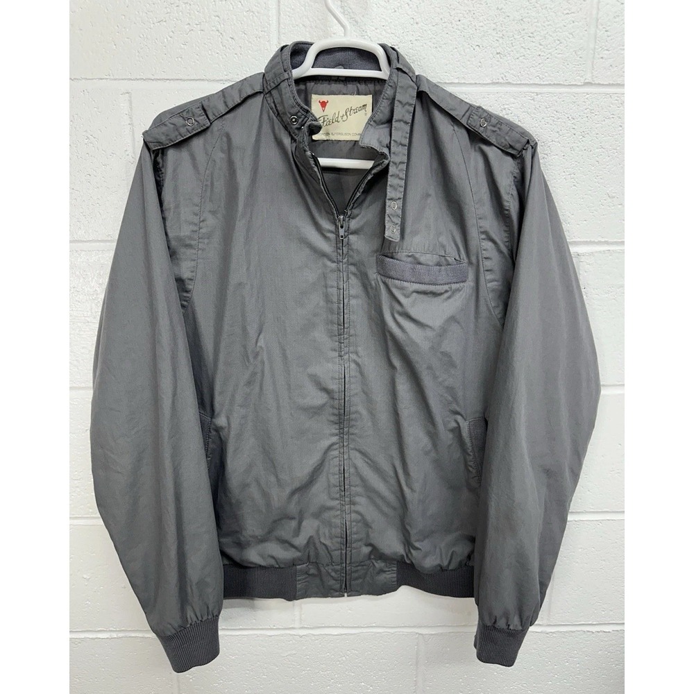 Field & Stream Bomber Jacket Gray Vintage Cafe Racer / Men's XL